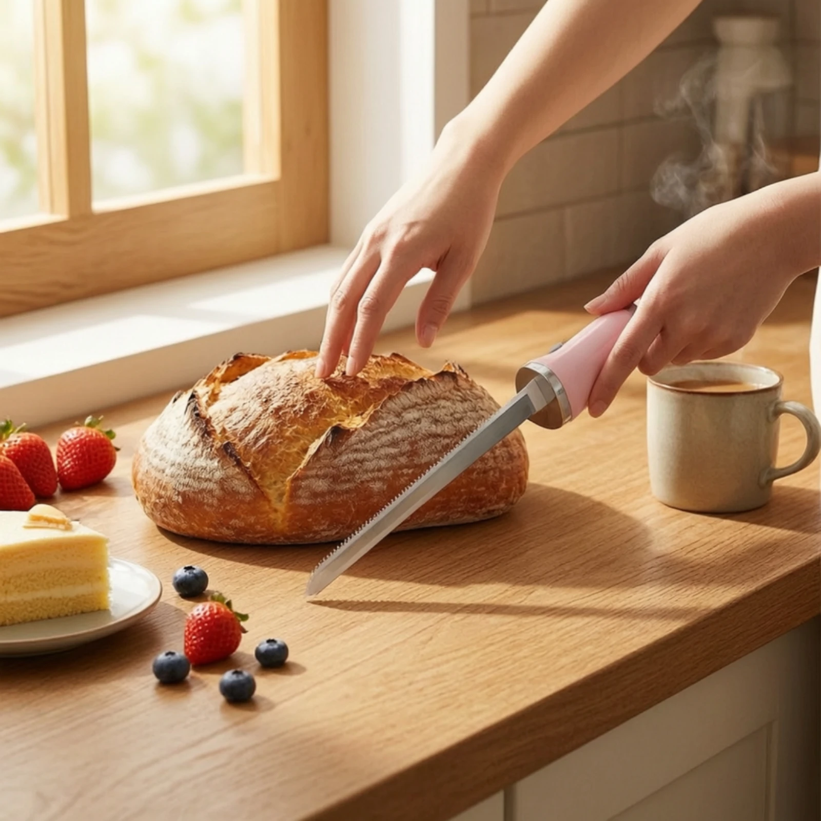 

Electric Bread Slicer Handheld Cordless Electric Slicer Lithium Ergonomic for Home Cooks, Kitchen, Baking Prep