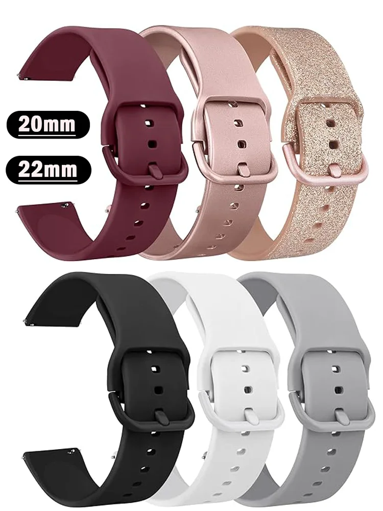 20mm/22mm Silicone band For Amazfit GTS/2/2e/3/4 GTS2 Mini/GTR 4/3/Pro/47mm/GTR2/2e/stratos/3 Bracelet Bip/U/S/lite Watch strap