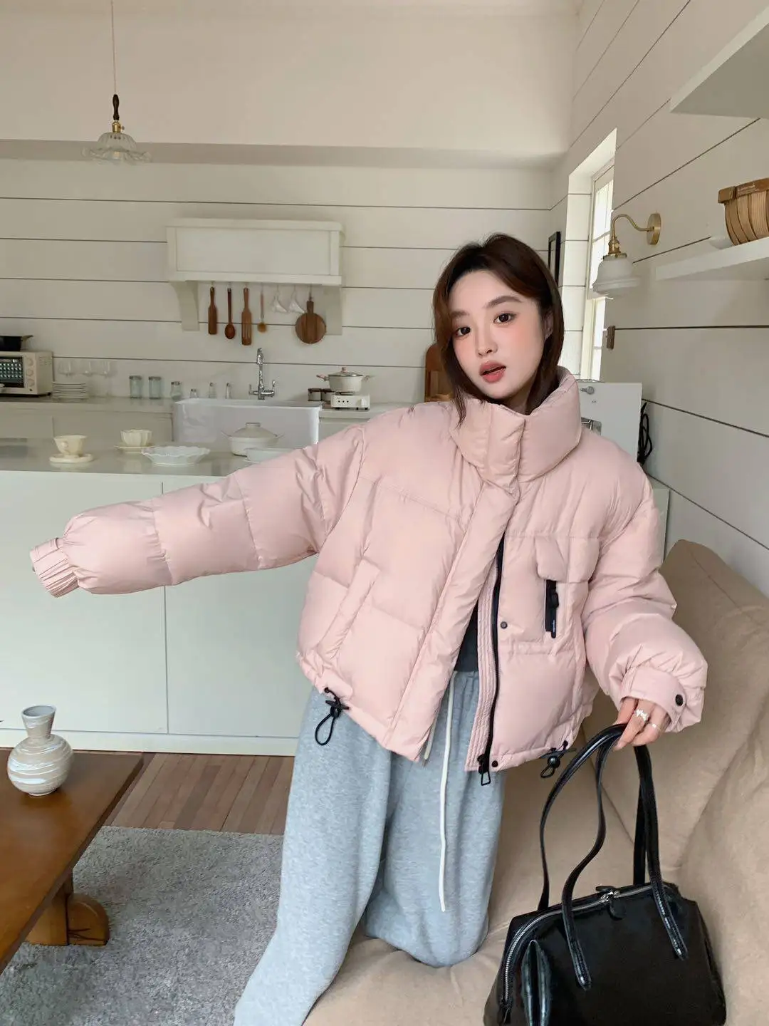 2026 Autumn Winter Women's Short Down Jacket Korean Stand Collar Puffer Jackets Women Warm Fashion Multicolor Thick Outerwear