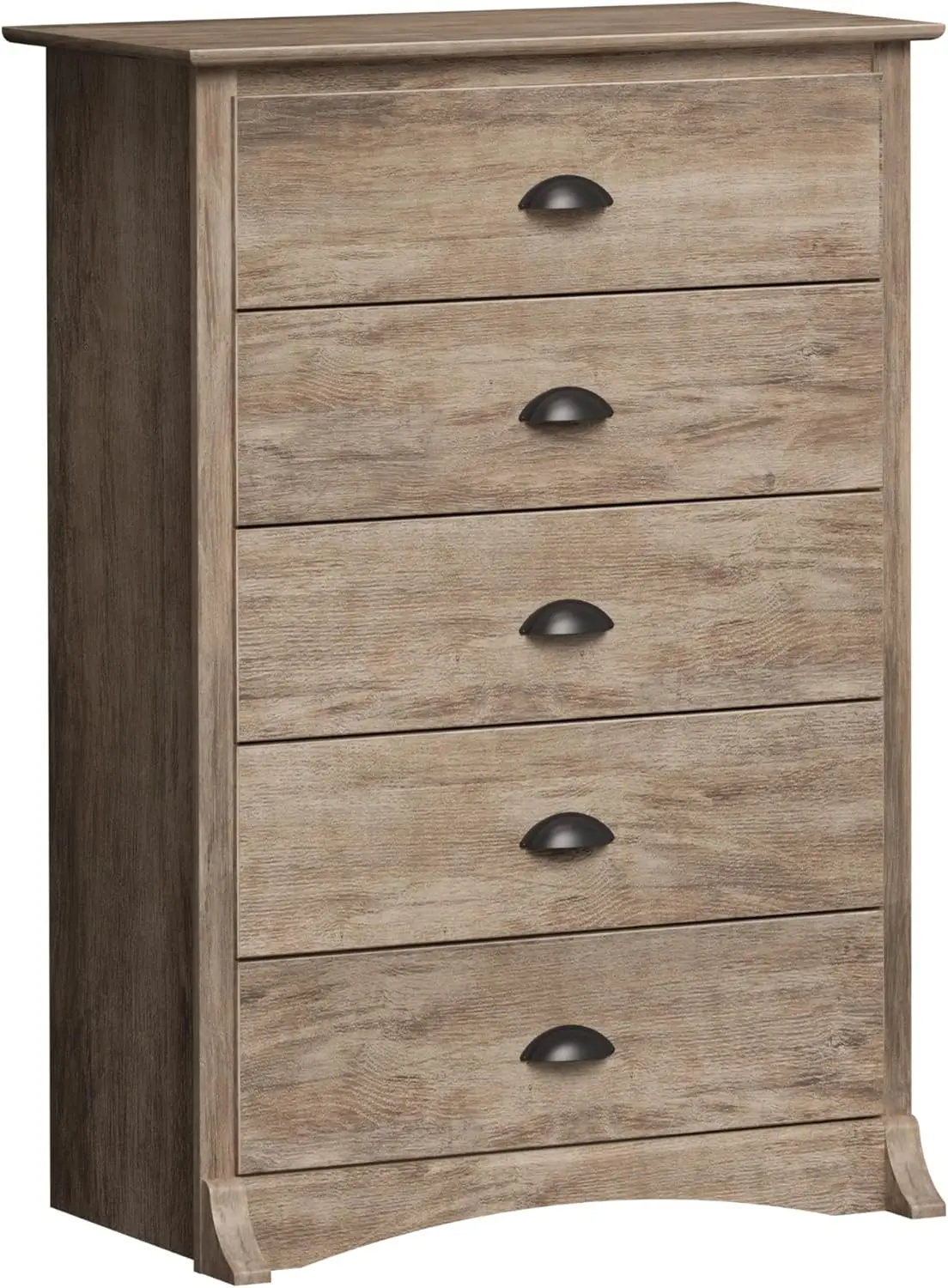 Salt Spring-cómoda rústica de 5 cajones para dormitorio, cómoda de granja, 17,75 "D X 31,5" W X 44,75 "H