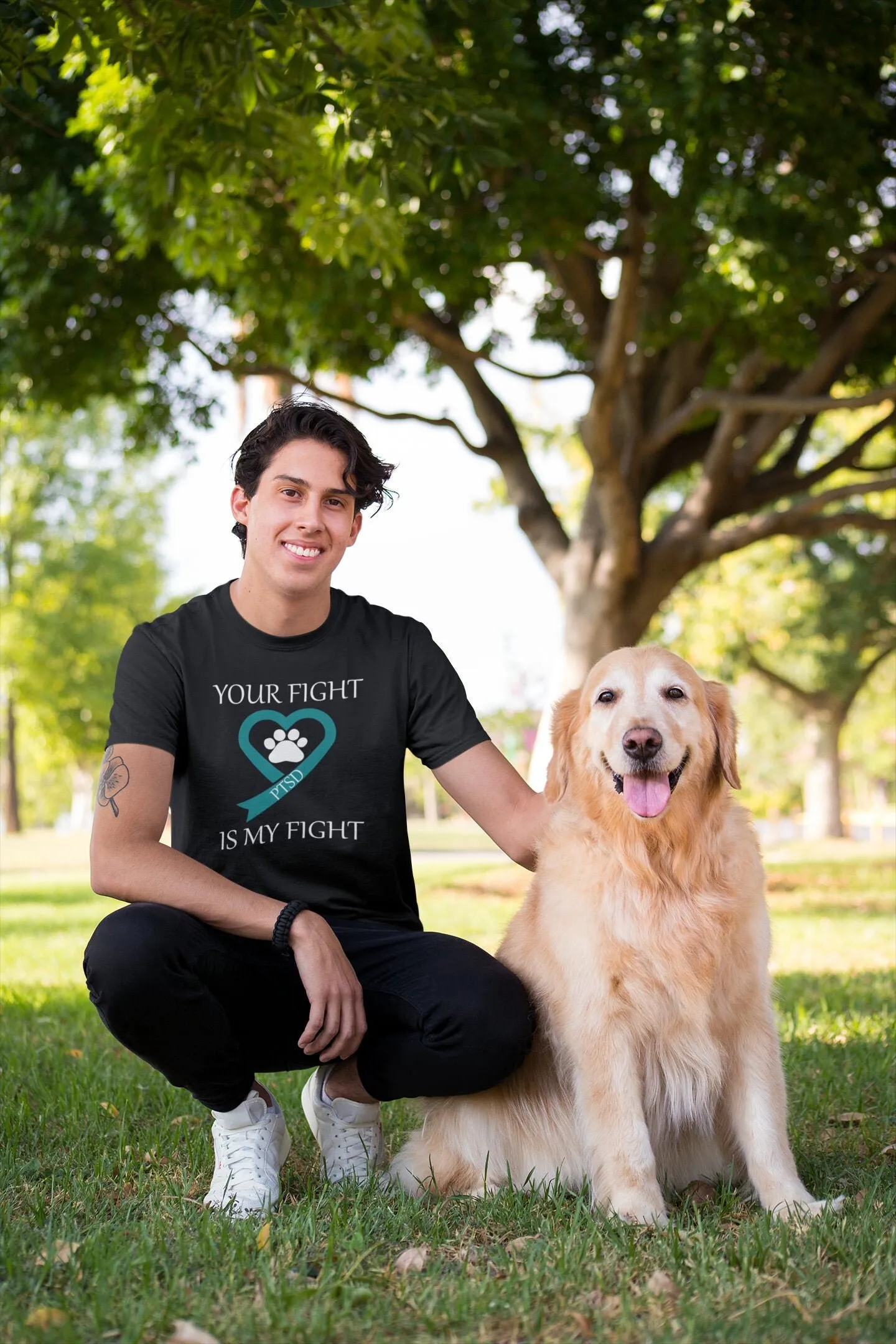 PTSD Awareness T Shirt Post Traumatic Stress Survivor Dog Not Alone Invisible