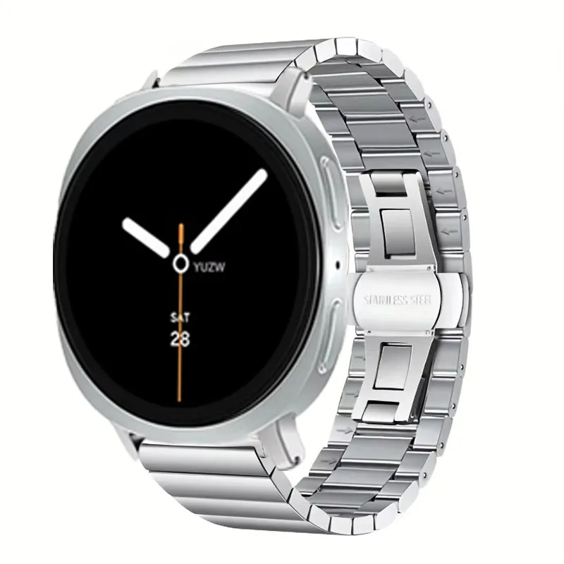 Pulseira de aço inoxidável de luxo para samsung galaxy watch 8 40mm 44mm pulseira para galaxy watch 8 clássico 46mm pulseira de metal