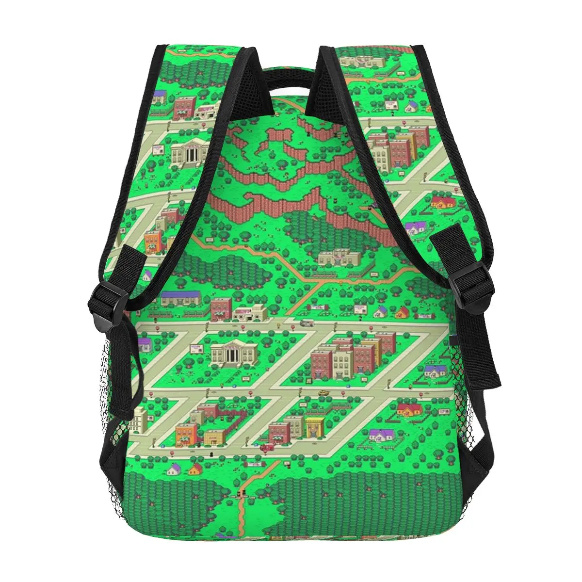 Earthbound Onett Map Backpacks Boys Girls Bookbag Children School Bags Cartoon Laptop Rucksack Shoulder Bag Large Capacity