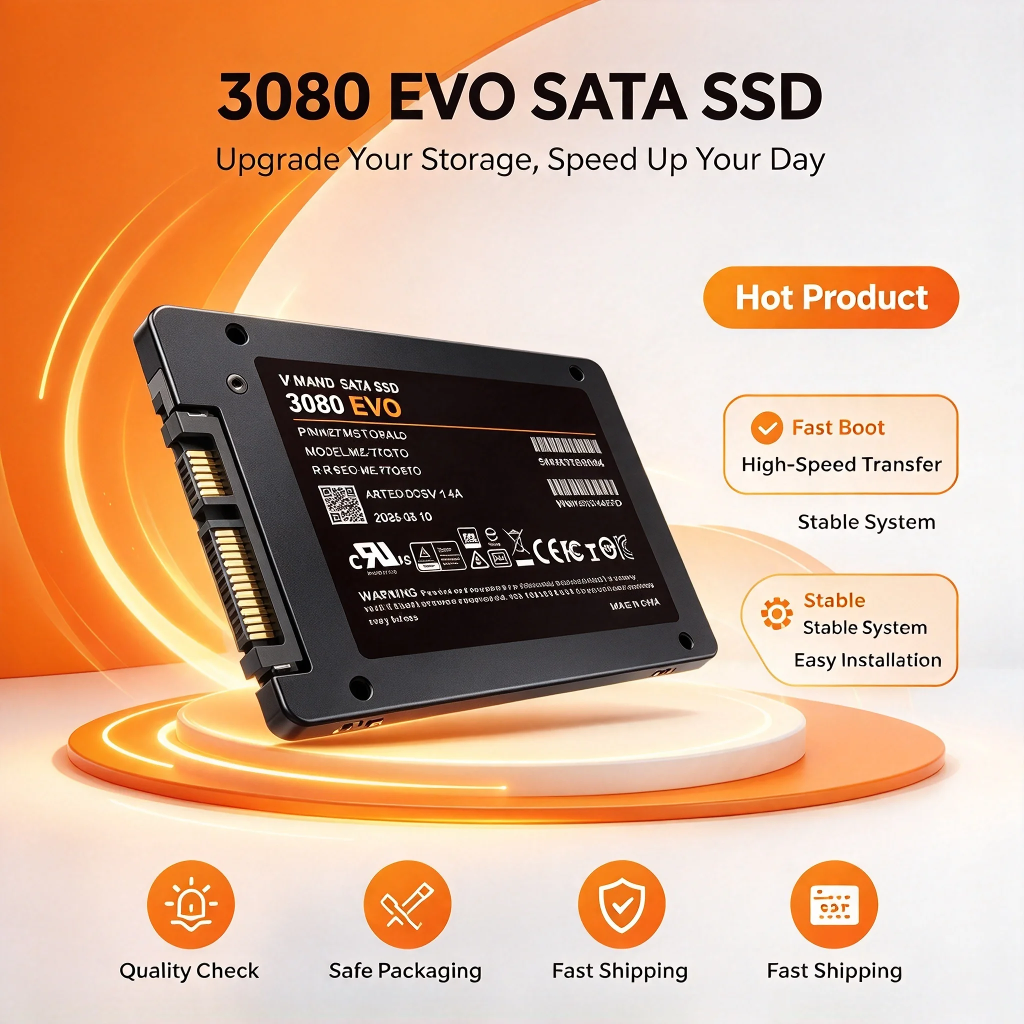 3080 EVO Internal Solid State Drive SSD 500GB 1TB 2TB 4TB SATA III 2.5 Inch MLC Hard Disk for Laptop Desktop PC System Boot Upgr