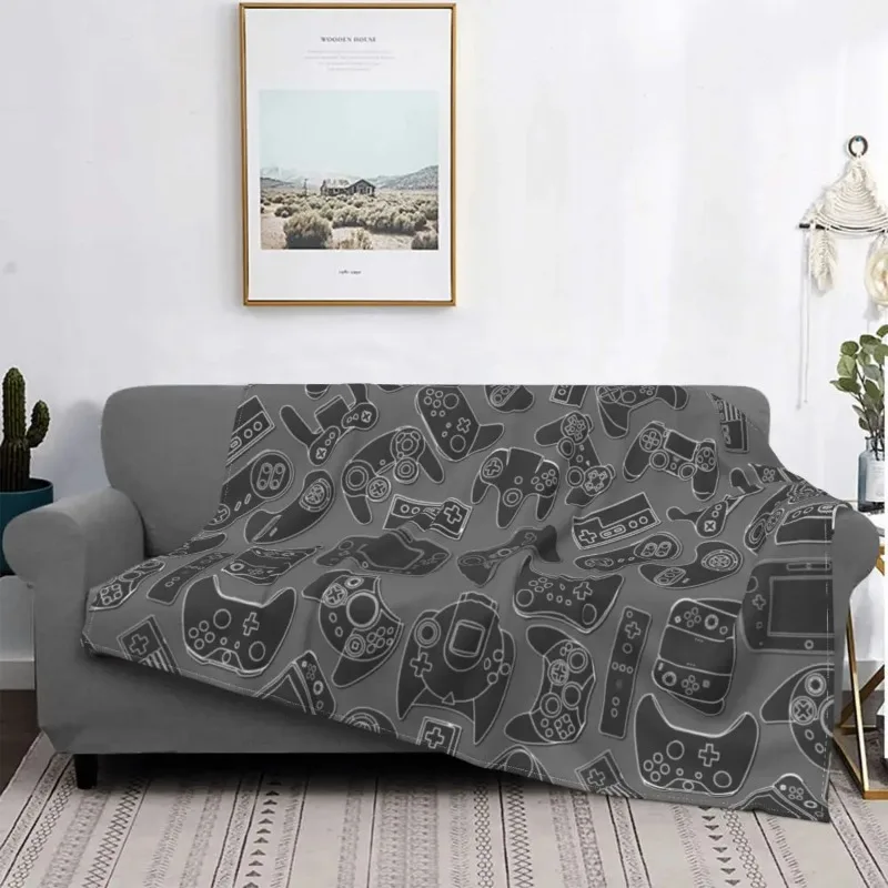

Video Game Controller Baby Blankets Velvet Printed Retor Portable Lightweight Thin Throw Blanket for Bed Office Quilt