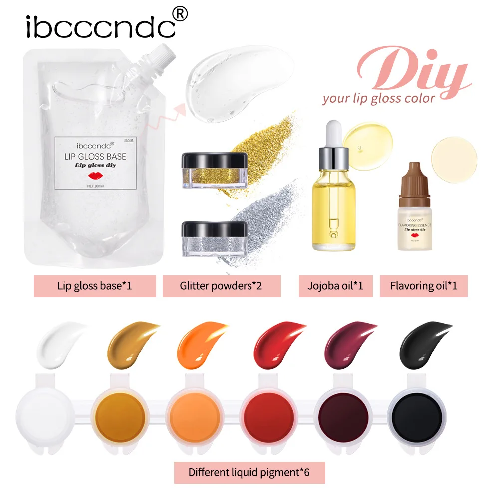 IBCCCNIC DIY Lip Gloss Kit, Complete Set with Tools for Handmade Lip Tint & Lipstick Making, Creative Cosmetic Kit