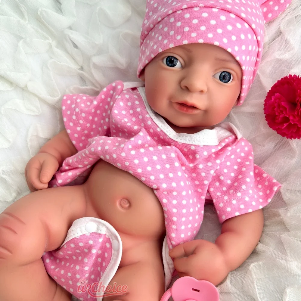 44 cm corpo intero morbido silicone rinato bambina morbida realistica pelle 3D bambola ponderata dettagli realistici regalo per pazienti da demenza