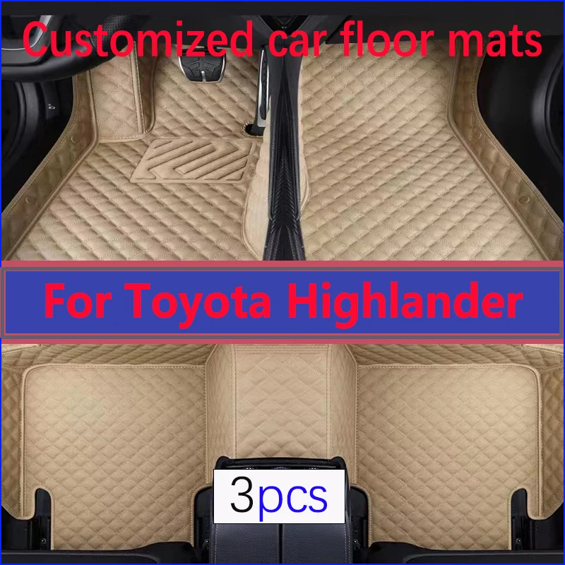 

Car Floor Mats For Toyota Highlander Seven Seats 2015 2016 2017 2018 2019 2020 2021 Custom Auto Foot Pads Interior Accessories