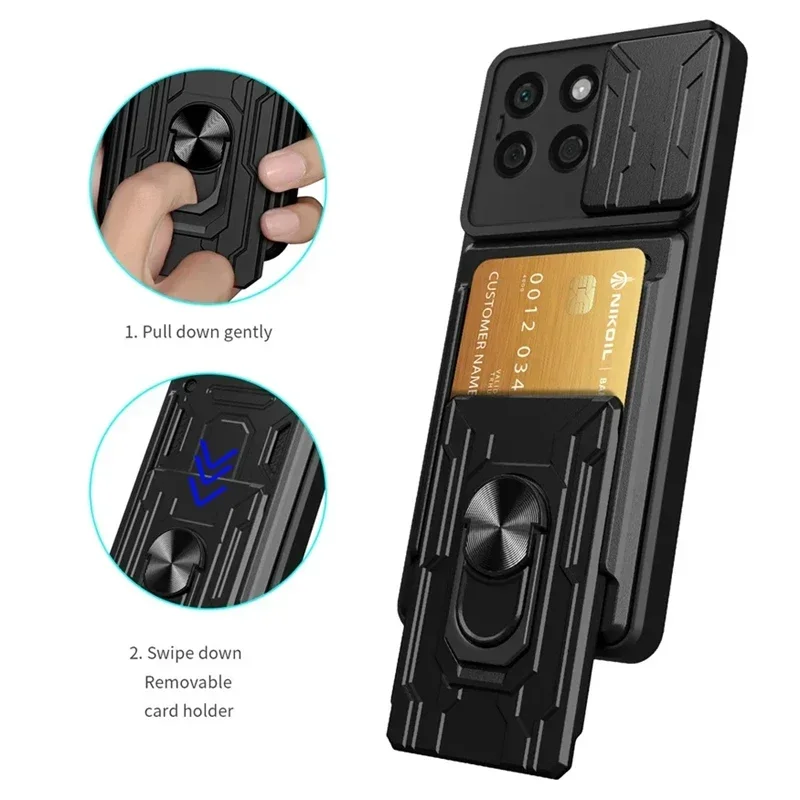 Kickstand Case For Honor 200 Smart X7c Cover With Card Pocket Ring Magnetic Stand Holder Shockproof Fundas Coque Capa #4
