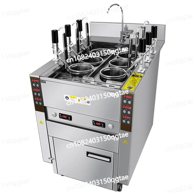 Commercial Restaurant Kitchen Cooking Equipment Noodle Cooker Pasta Boiler Electric Auto-lift Pasta Cooker with 6 Baskets