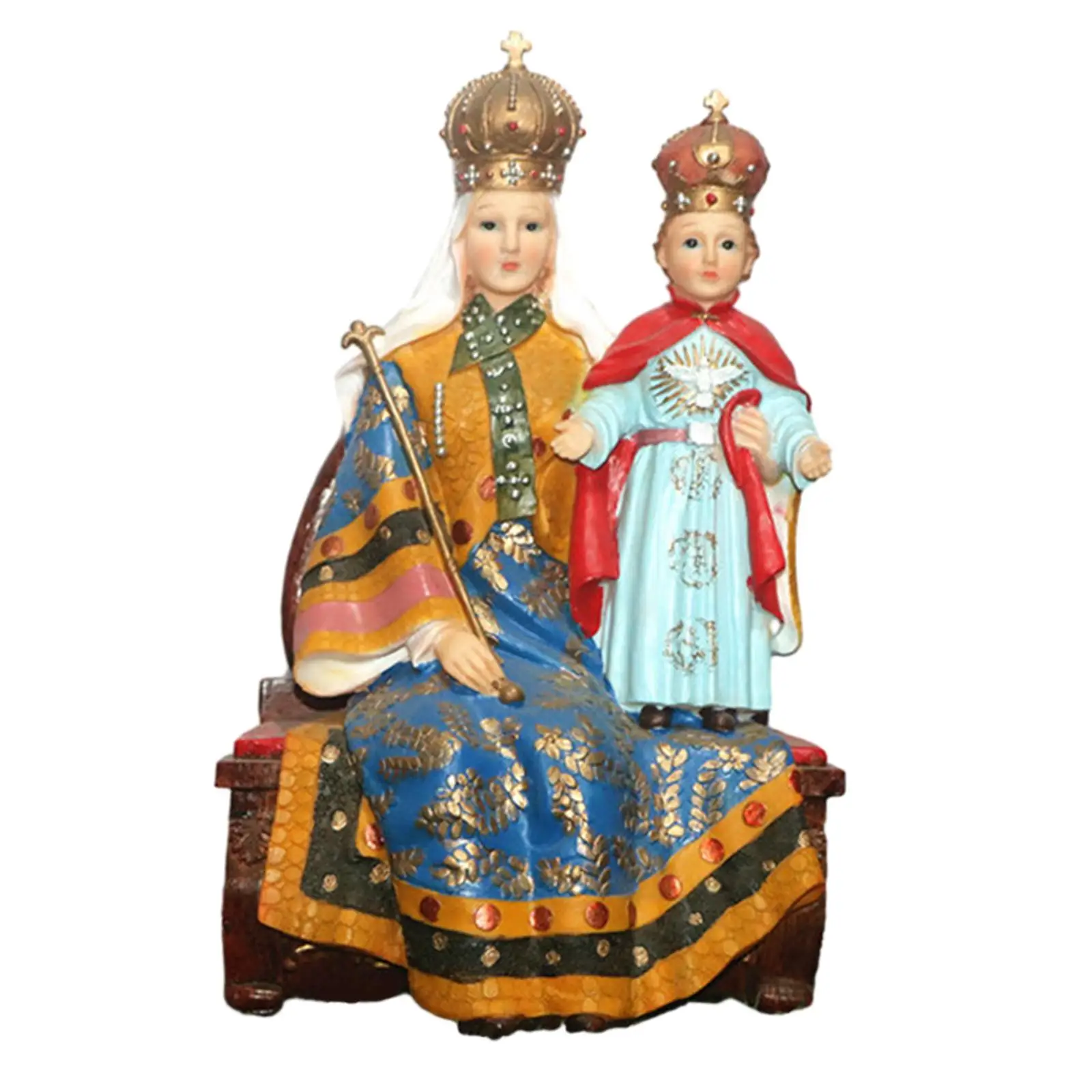 

Blessed Mary and Jesus Figure Decorative Artwork Tabletop Display Tabletop Figurine for Bedroom Cabinets Tabletop Office Shelf