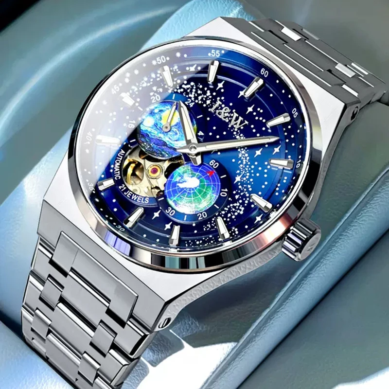 

Carnival Brand High End IW Series Fashion Starry Sky Dial Design Mechanical Watch Men MIYOTA Movement Fully Automatic Watches