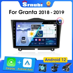 Srnubi 2 Din Android 12 Carplay Car Radio For LADA BA3 Granta Cross 2018 2019 GPS Navigation Multimedia Video Player Stereo DVD