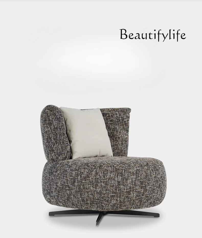 

Lazy sofa living room simple cotton and linen single reading fabric rotating small sofa leisure single chair