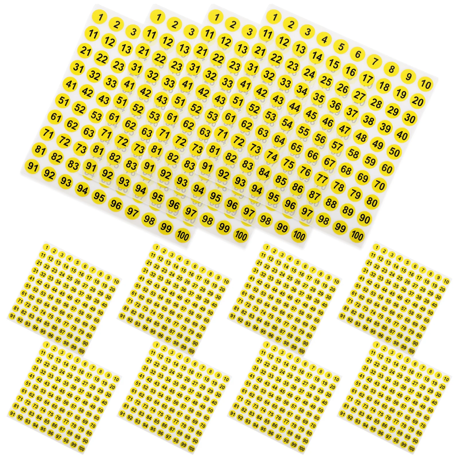 ملصقات أرقام مقاومة للماء، ملصقات تصنيف ذاتية اللصق لتخزين الجرار ومفاتيح الزجاجات وتنظيم رقمي دائري #1