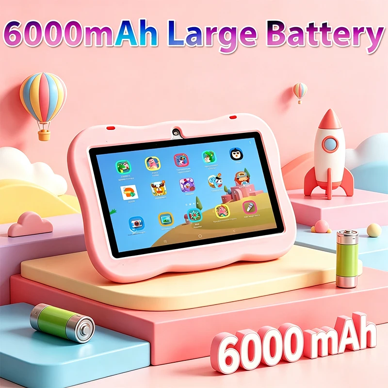 2026 New 7 Inch Cartoon Pattern Kids' tablets Octa Core 4GB RAM 64GB ROM 6000mAh Learning Education Games Tablet Children's Gift