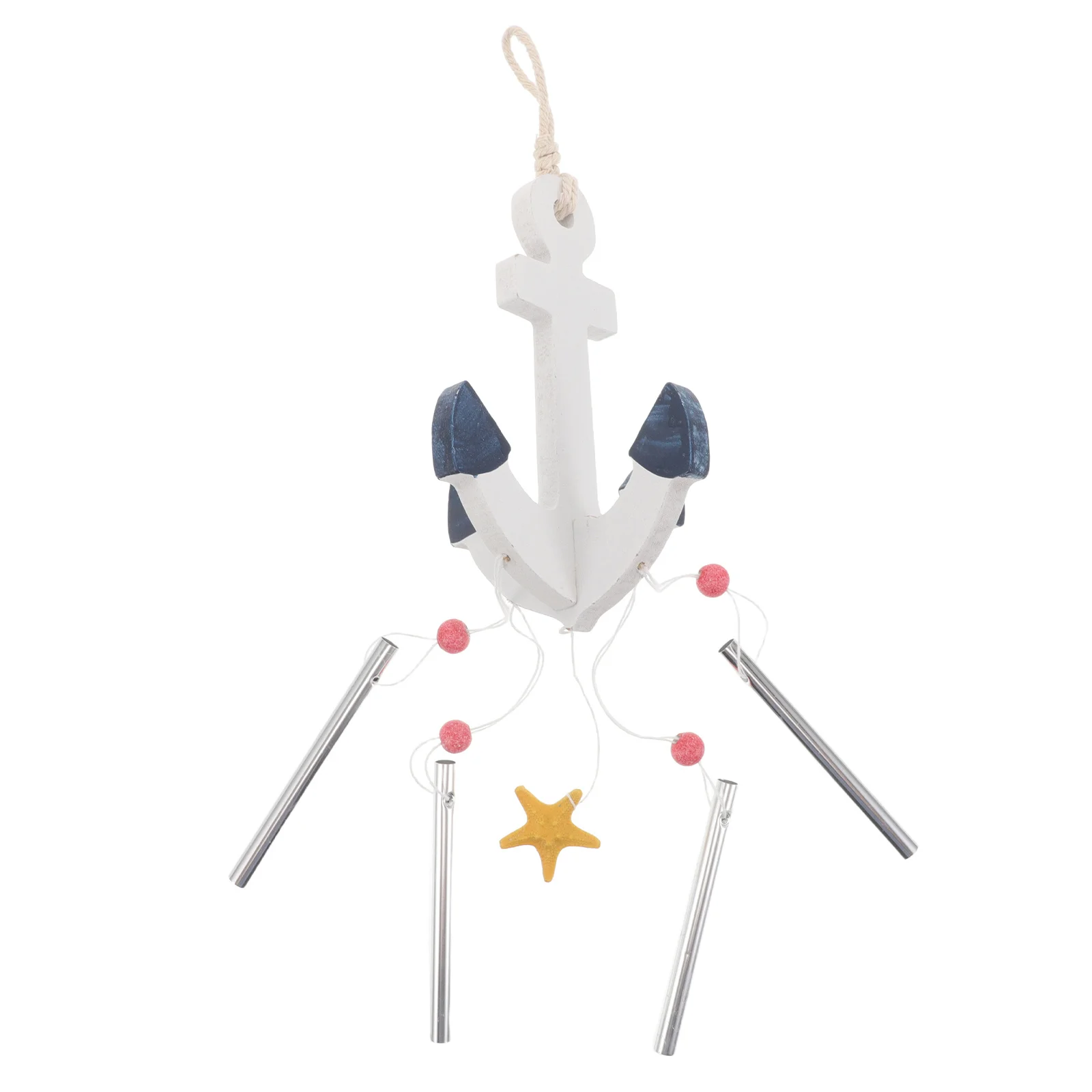 

Wood Anchor Wind Chime Mediterranean Style Outdoor Beach Decor Porch Garden Nautical Wall Hanging Ornament Home Wind Bell