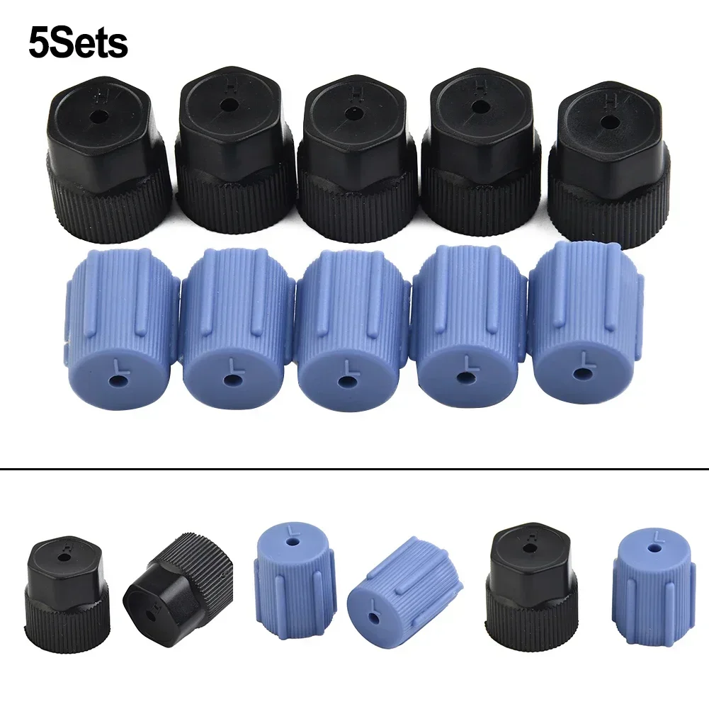 

10pcs Cap Cover Kit For Car Air Conditioning Connection High Pressure Low Pressure Plastic+Rubber For R134a Air Conditioning