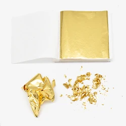 100sheets Gold Foil Papers Gold Silver Pieces Easy Break Baking Supply Food Decor Handmade Art Painting Craft Drip Glue Material