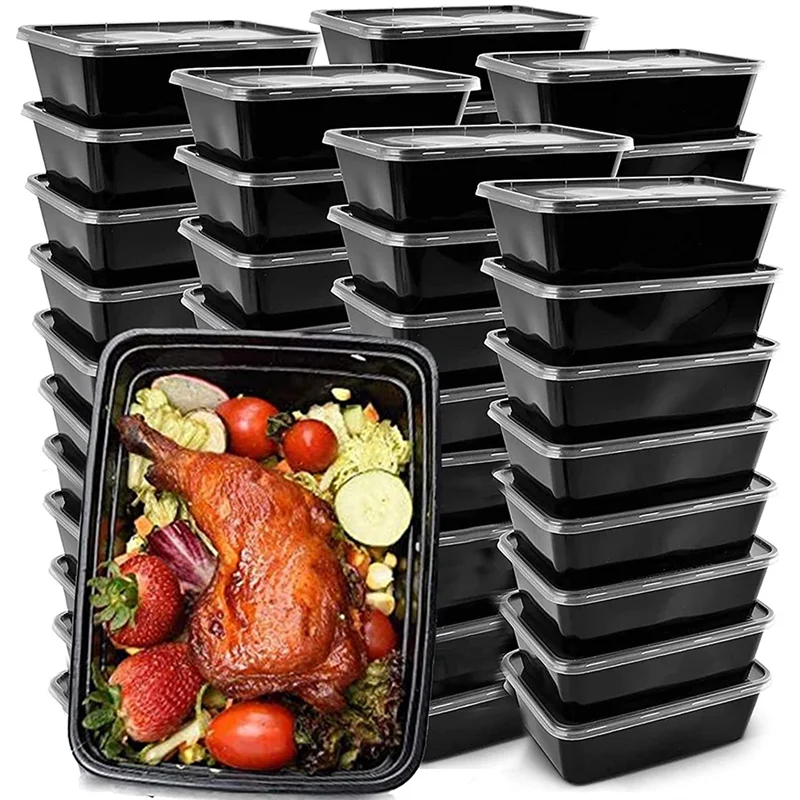 50-Pack Meal Prep Containers Reusable To-Go Food Containers Plastic Bento Boxes Food Storage Lunch Box