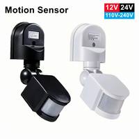 PIR LED Light Motion Sensor 85-265V Automatic Infrared Infrared Detector 180 Degree Rotating Outdoor Timer Switch Motion Sensor