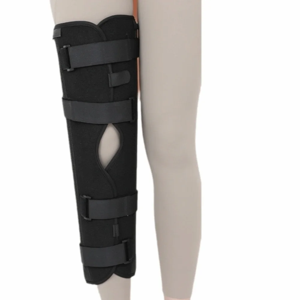 Stable Support Adjustable Knee Immobilizer Wear-resistant Breathable Knee Brace Three Panel Steel Plate Support Leg Splint Adult