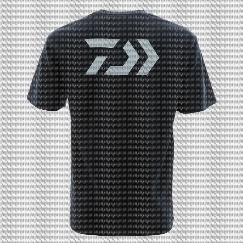 Outdoor Fishing Short Sleeved Men's Navy Blue Background Fishing Big Arrow Pattern Round Neck Casual Half Sleeved Shirt view 3