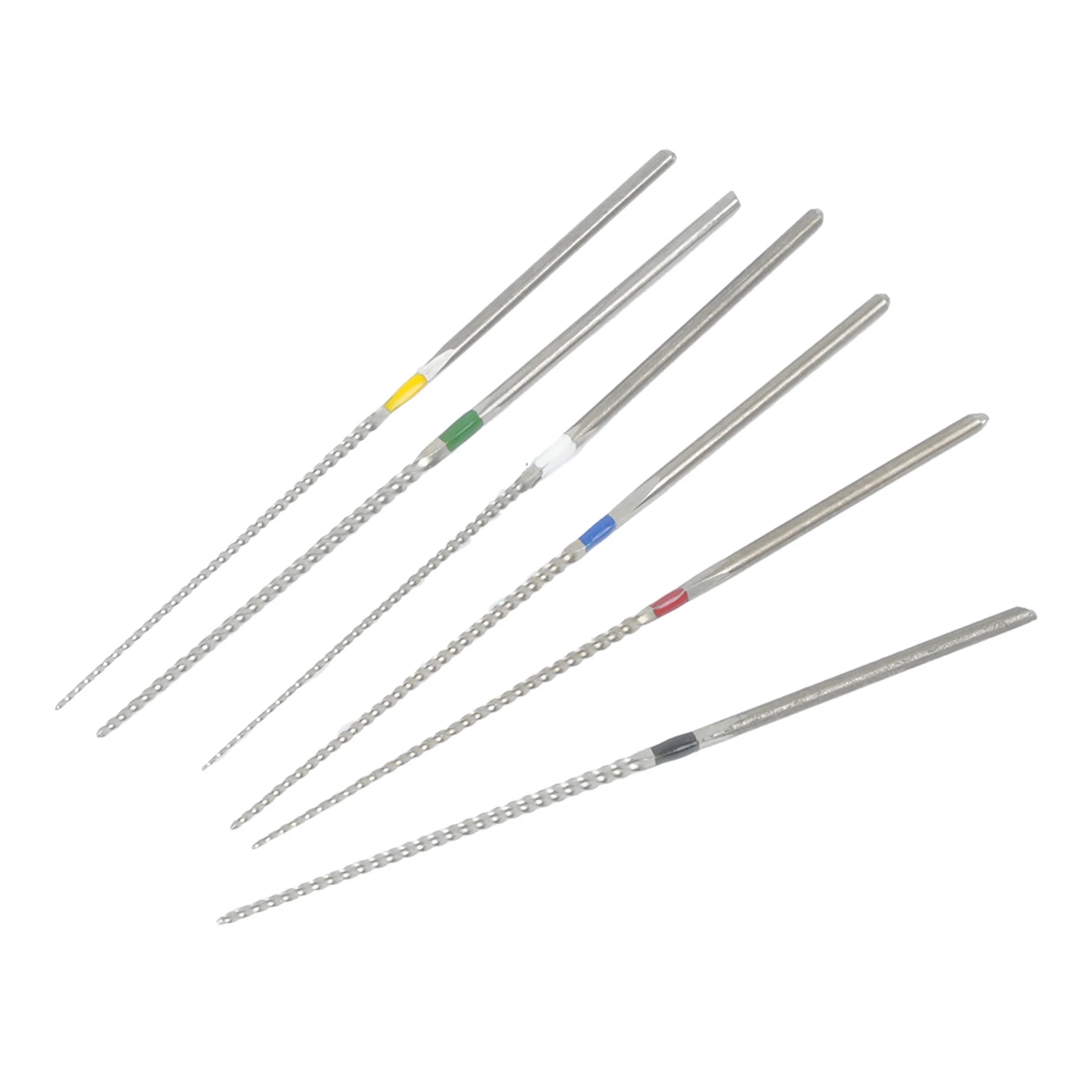 Aço inoxidável Arquivos endodônticos dentais com dicas Scaler, Scalers ultra-sônicos, Pica-pau EMS, dicas endodônticas, arquivos U, E1, E2, 6pcs por