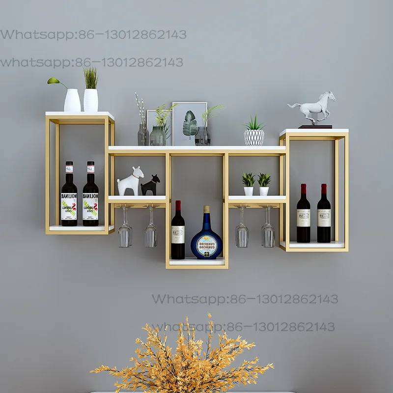 Nordic Wrought Iron Balcony, Bar Counter, Wall Mounted Decoration, Wine Storage Rack, Restaurant Wrought Iron Wine Glass Hanger