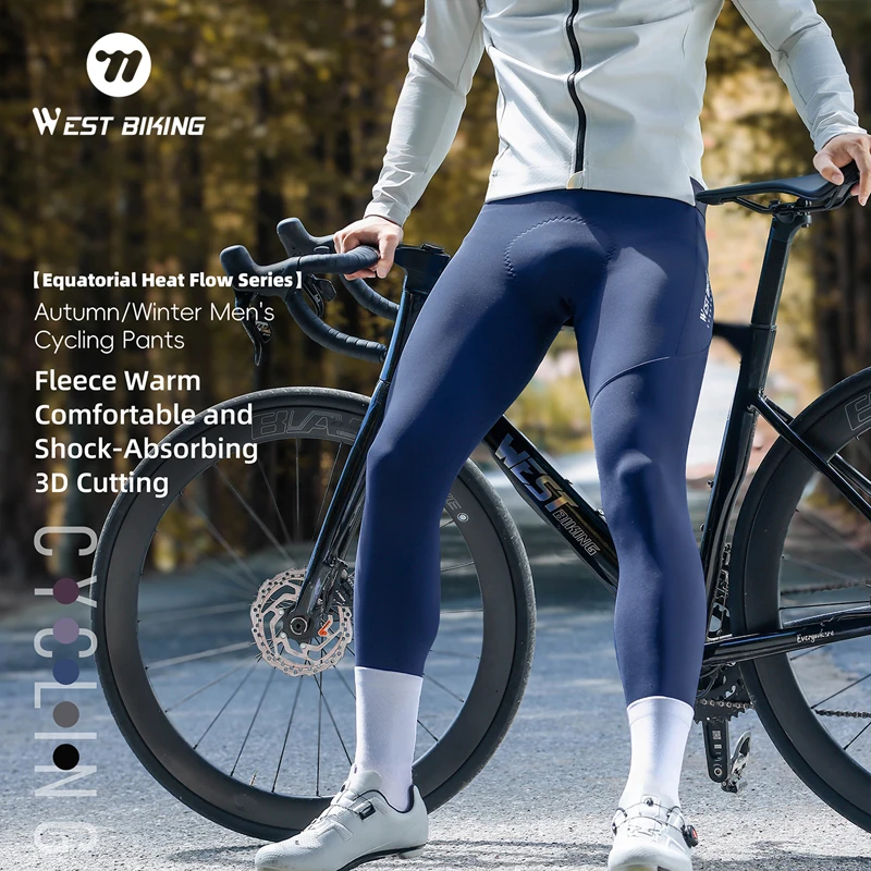 غرب ركوب الدراجات الشتاء سروال ركوب الدراجات الصوف الحراري الرجال ملابس ركوب الدراجات الجبلية ثلاثية الأبعاد مبطن الطقس البارد دراجة مريلة الجوارب يغطي الرجل القماش