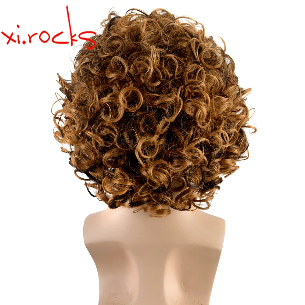 3712 Xi.Rocks Men 70s/80s Retro Hippie Disco Hippie Wig Halloween Party Carnival Cosplay Hair