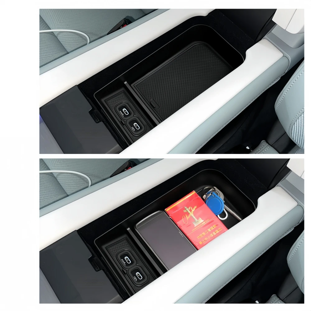 Armrest Storage Box Central control storage box For Polestar 4 2023 2024 Cup Holder Lower Layer Tray Organizer Accessories