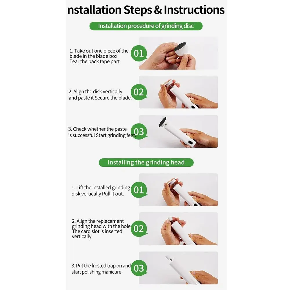 مطحنة قدم كهربائية 6 سرعات قابلة للتعديل، ورق صنفرة بديل أوتوماتيكي، مزيل مسامير القدم، شاشة عرض منخفضة الضوضاء #5