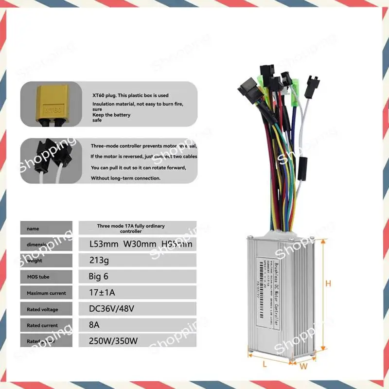 

A44M Electric Scooter 36V 48V 17A 3 Model Controller M5 Color LCD Display For 250W 350W Ebike