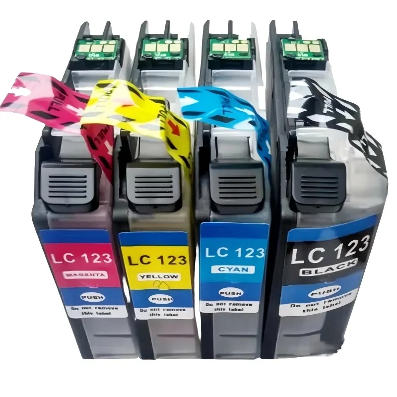 4pcs Compatible LC121 LC 123 LC123 Ink Cartridge For Brother DCP-J552DW/DCP-J752DW/MFC-J470DW/MFC-J650DW Inkjet Printer