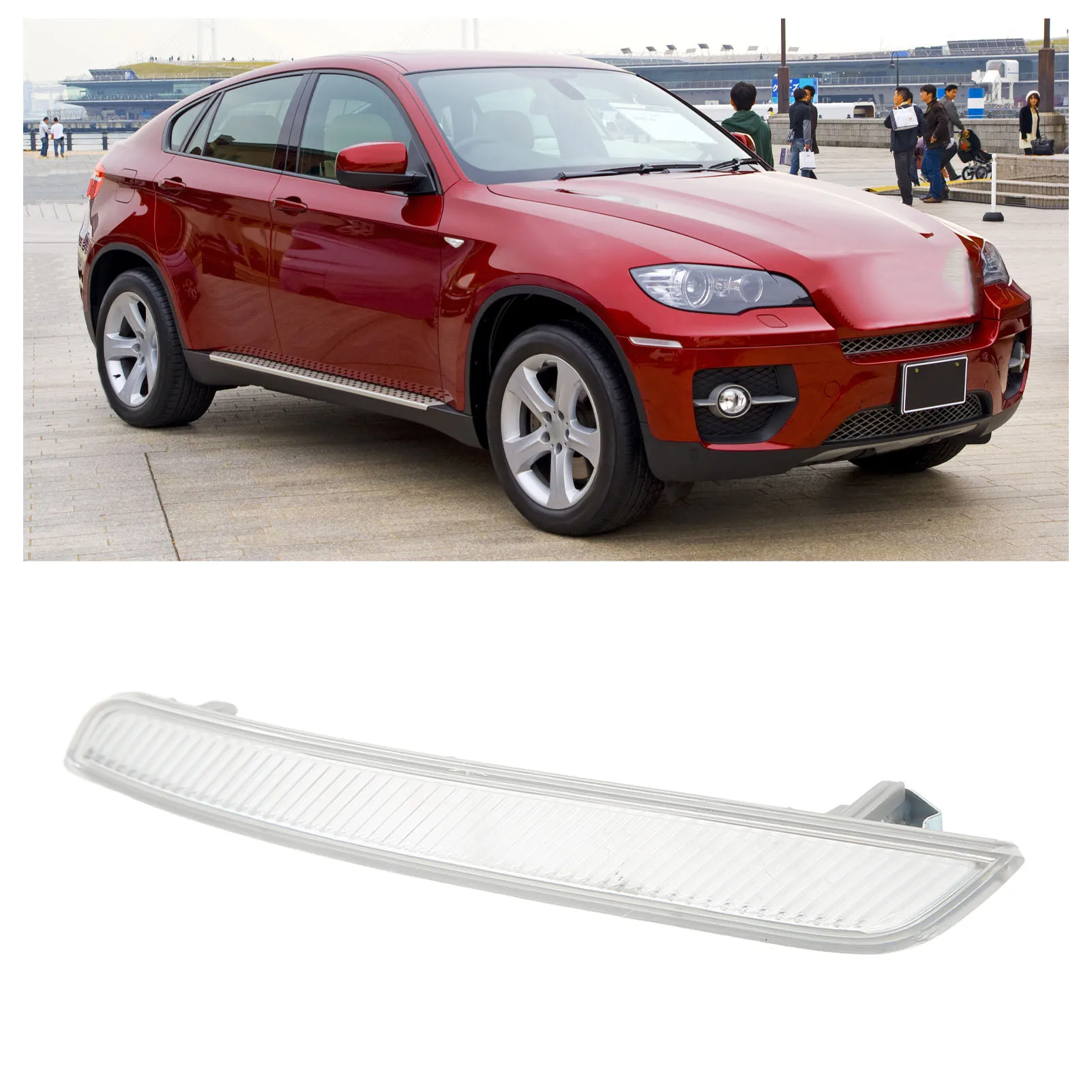 

Front Bumper Reflector Clear White Improve Car Visibility Side Marker Reflector for BMW X6 E71 2008 2009 2010 2011 2012 2013