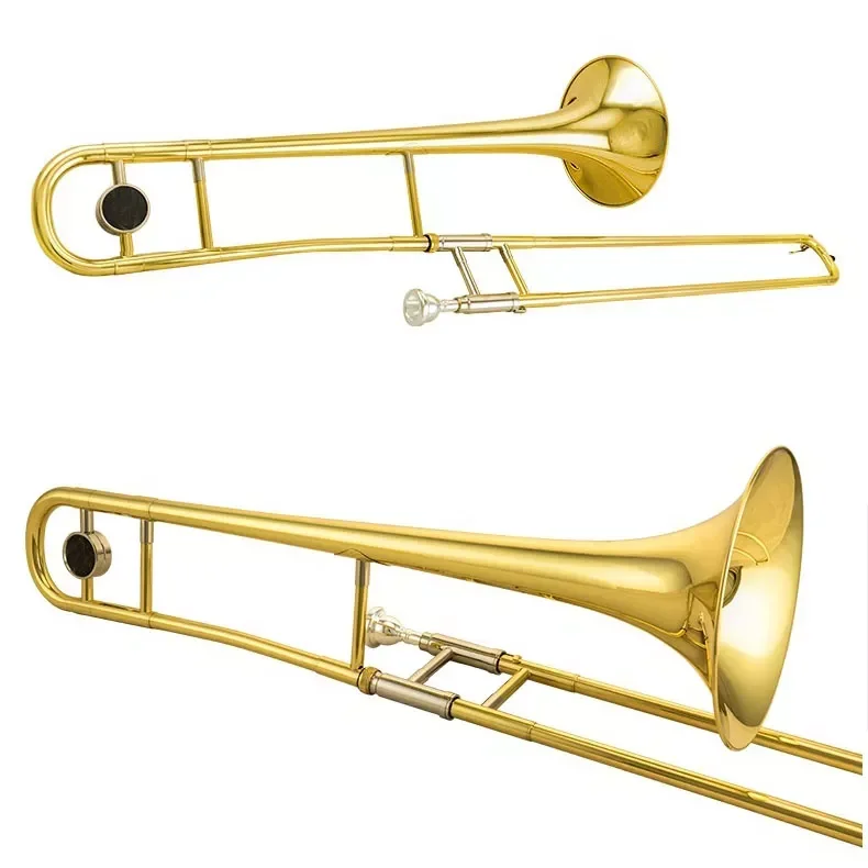 

Gold lacquer brass musical instruments Bb alto trombone