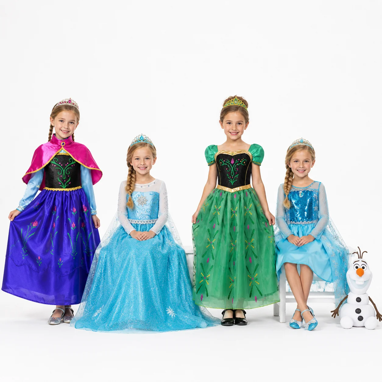 Disfraz de Princesa Elsa y Anna de Frozen para Niñas, Vestido de Tul para Halloween, Navidad, Cumpleaños, Carnaval, para Niñas de 2 a 8 Años