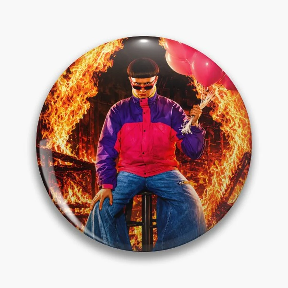 Oliver Tree Pin Holographic Star Heart Pin Brooches Laminated Button Fashion Accessory