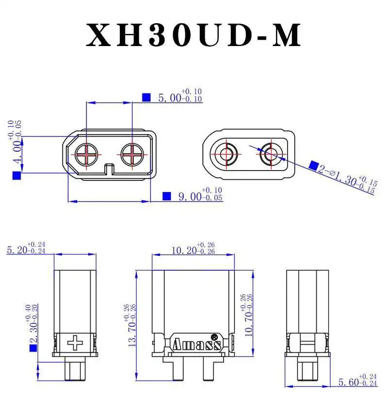 1 Stück XT30UD Stecker und Buchse XT30UD-F/M Anschluss für Modellflugzeug-Lithium-Akku-Schnittstelle Upgrade – Detail 2