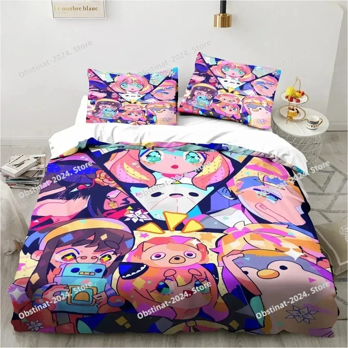 SPY×FAMILY Anime Bedding Set Printed Bed Set With Pillowcase Bed Duvet Cover Soft Single Double Queen Super King Size