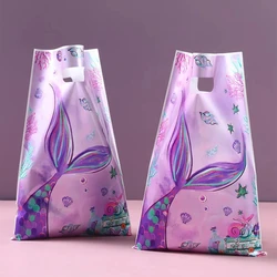 10pcs Handbag Candy Bags Little Mermaid Birthday Party Decoration Kids Gift Bag 1st Birthday Baby Shower Party Supplies