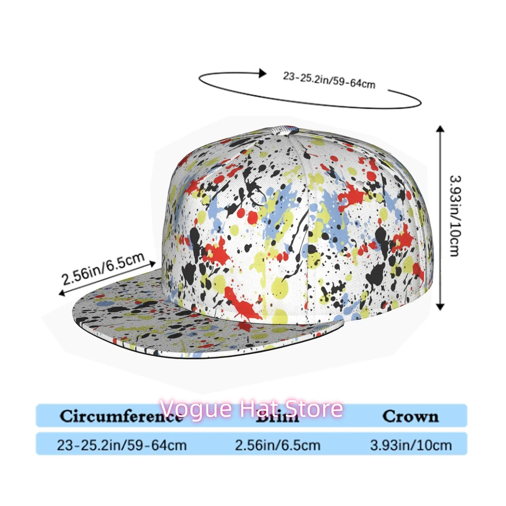 Blush painting art patterns Baseball Cap, Hip Hop Streetwear Snapback Trucker Hat Suitable for Skateboarding, Dance, An