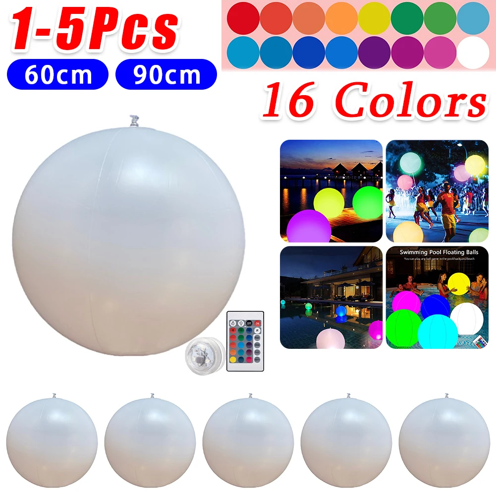 Luminous Beach Ball Light 16 Colors LED Garden Ball Ligh Swimming Pool Inflatable Beach Balloons Balls Wedding Party Decorations