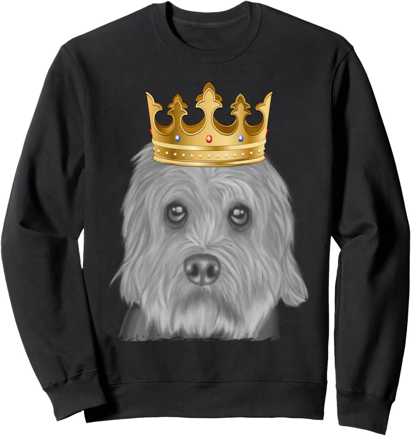 Dandie Dinmont Terrier Dog Wearing A Crown Sweatshirt