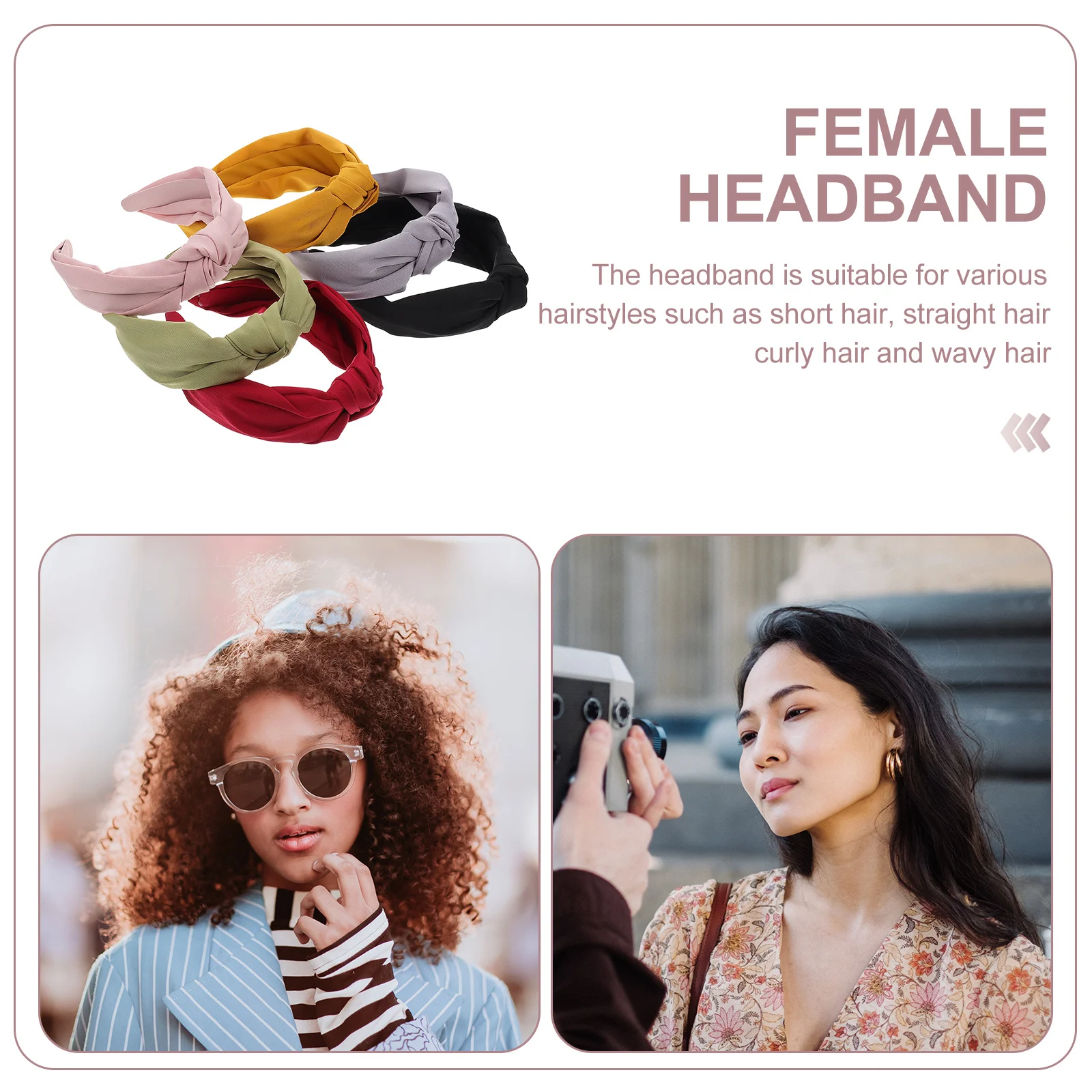 

6Pcs Elegant Bow Knot Hairbands Simple Design Hair Tying Tools for Women Girls Daily Use Comfortable Stylish Headbands