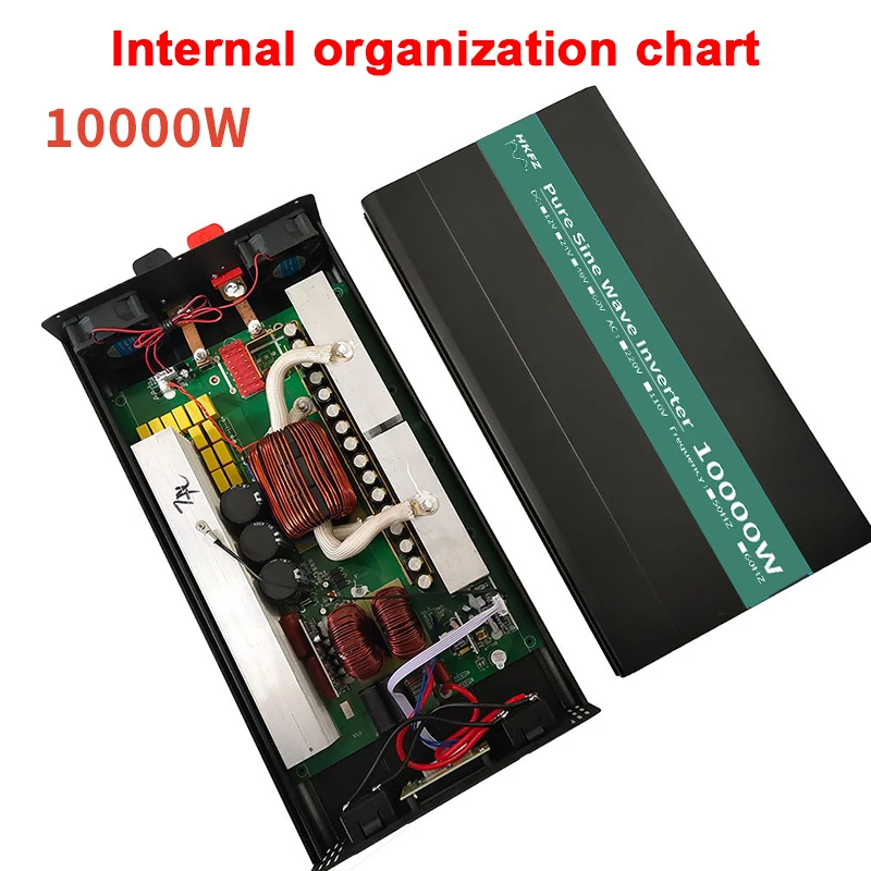 Pure Sine Wave Inverter DC 12V 24V 48V 220V 7000W 10000W Inversor Voltage Converter 12 220 Power Car Solar Inverter LCD