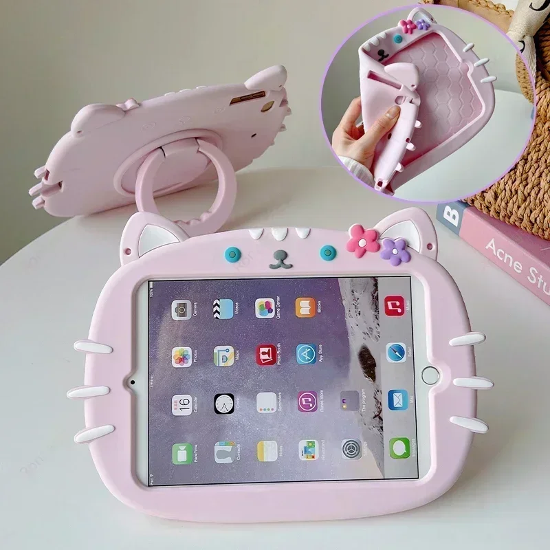 Étui rotatif à 2023 degrés pour Xiaomi Redmi Pad SE, chat de dessin animé 3D, silicone adapté aux enfants, Funda, Xiaomi 6, 6Pro, 5, 5Pro, 11 pouces, 360