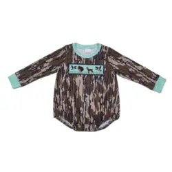 Newborn Bubble Camo Children Romper Baby Boy Long Sleeves Embroidery Duck Jumpsuit Kid Toddler One-piece Boutique Fall Clothes