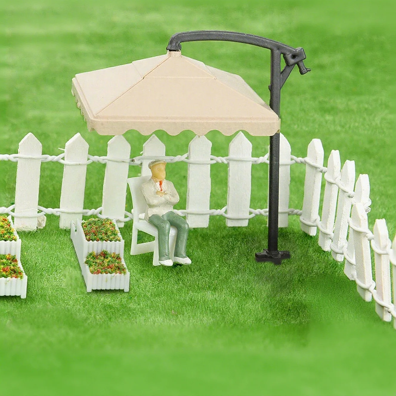 Miniatuur Tuin Paraplu 1:50-1:200 Schaal voor Modelspoor Landschap Diorama Poppenhuis Decoratie Accessoires